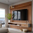 Painel Para Tv Até 75 Polegadas 220cmx230,5cm Ripado Com Prat