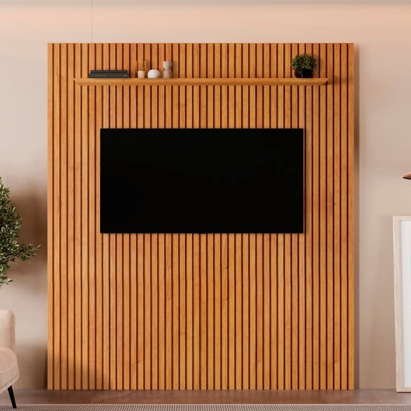 Painel Para Tv Até 75 Polegadas 250cmx228cm 100% Mdf Ripado S