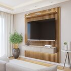 Painel Para Tv Até 75 Polegadas Com Nicho E Dupla Fita De Led