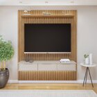 Painel Para Tv Até 75 Polegadas Com Nicho E Dupla Fita De Led