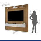 Painel Para Tv Até 75 Polegadas Frisado Curitiba Cinamomo/off
