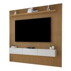Painel Para Tv Até 75 Polegadas Frisado Curitiba Cinamomo/off