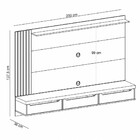 Painel Para Tv Até 75 Polegadas Luxo 3 Gavetas Carvalho/menta