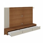Painel Para Tv Até 75 Polegadas Luxo 3 Gavetas Cinamomo/off W