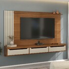 Painel Para Tv Até 75 Polegadas Luxo 3 Gavetas Cinamomo/off W