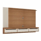 Painel Para Tv Até 75 Polegadas Luxo 3 Gavetas Cinamomo/off W