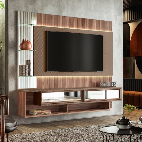 Painel Para Tv Até 75 Polegadas Montreal Sepia/nogueira Cadiz