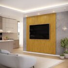 Painel Para Tv Até 75 Polegadas Ripado 223x240cm Trento Cedro