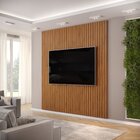 Painel Para Tv Até 75 Polegadas Ripado 240x250cm Trento Freijó