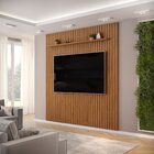 Painel Para Tv Até 75 Polegadas Ripado 240x250cm Trento Freijó