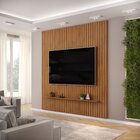 Painel Para Tv Até 75 Polegadas Ripado 240x250cm Trento Freijó