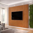 Painel Para Tv Até 75 Polegadas Ripado 240x275cm Trento Freijó