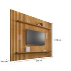 Painel Para Tv Até 75 Polegadas Ripado 2 Prateleiras 100% Mdf