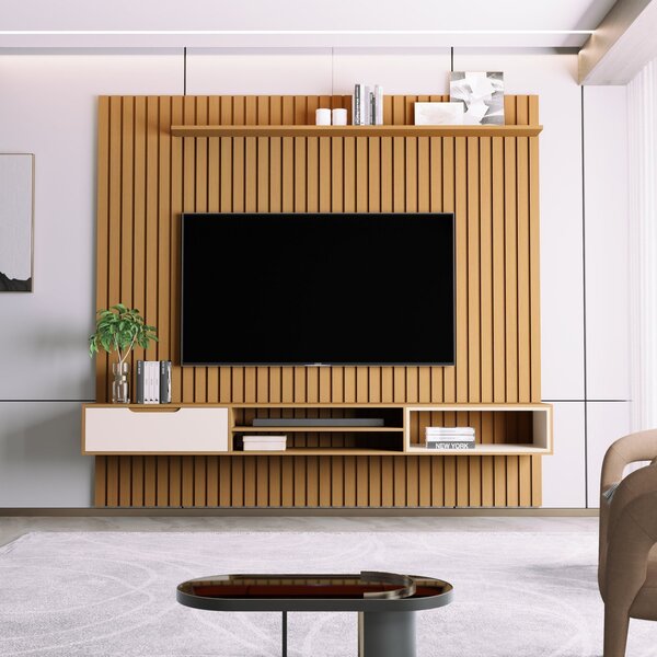 Painel Para Tv Até 80 Polegadas Ripado Tucumã 2.3 Nature/péro