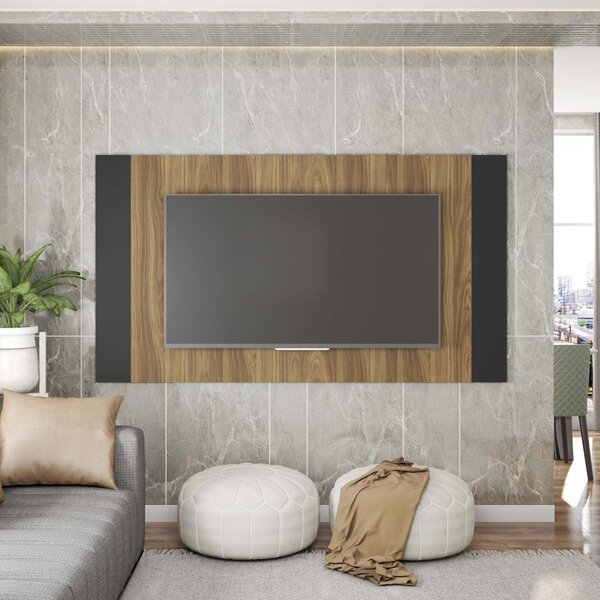 Painel Para Tv Até 82" Em Bp 2.2 Multiverso  Mel/preto