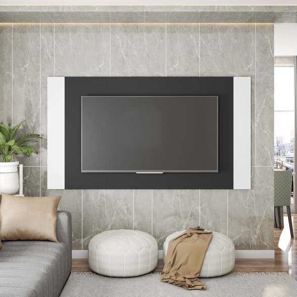 Painel Para Tv Até 82" Em Bp 2.2 Multiverso  Preto/branco