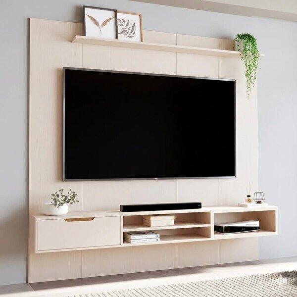 Painel Para Tv Até 84 Polegadas 100% Mdf 233cmx219cm Plus Off White ...