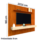 Painel Para Tv Até 85 Polegadas Ripado 2,23x1,85m Com Nicho N