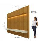 Painel Para Tv Até 90 Polegadas 229x250cm Ripado Com Led 3 Ga
