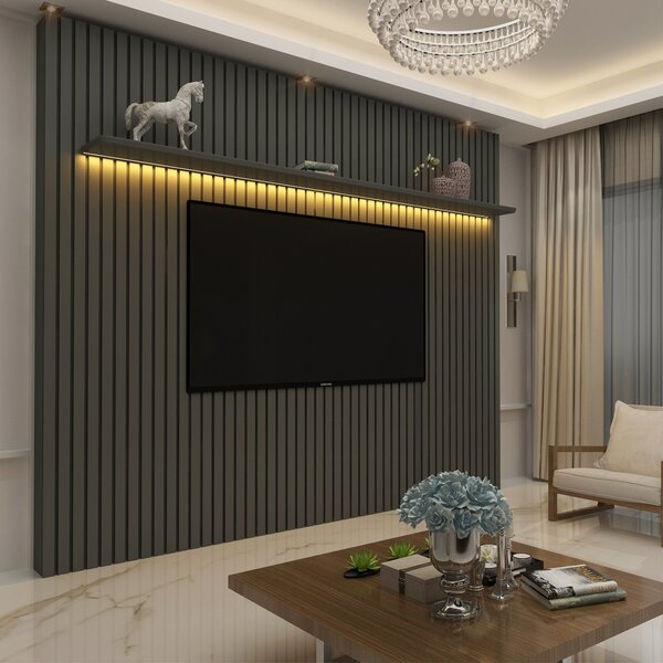 Painel Para Tv Até 90 Polegadas 250cmx230cm Ripado Com Led 10