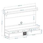 Painel Para Tv Bahamas Suspenso Com Rack - Concreto / Freijó