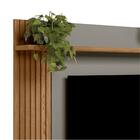 Painel Para Tv Borussia Com Ripas Amendoa Titanio