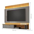 Painel Para Tv Com  Ripas E Led Tianium Cinamomo
