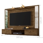 Painel Para Tv Com Aparador E Espelho Amélie Madeira Rústica