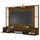 Painel Para Tv Com Aparador E Espelho Amélie Madeira Rústica