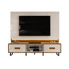 Painel Para Tv Com Bancada Até 75 Polegadas Com Led Off White