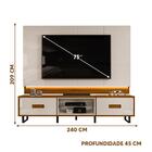 Painel Para Tv Com Bancada Até 75 Polegadas Com Led Off White
