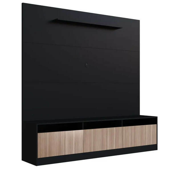 Painel Para Tv Com Estante Home Rack 146cm Com 3 Portas E Pra