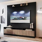 Painel Para Tv Com Estante Home Rack 146cm Com 3 Portas E Pra