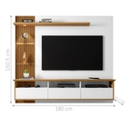 Painel Para Tv Com Led Archie Branco Cinamomo Pintura 3d Ripa