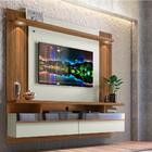 Painel Para Tv Com Led E Espelho São Luís 2.2 Off White Nogue