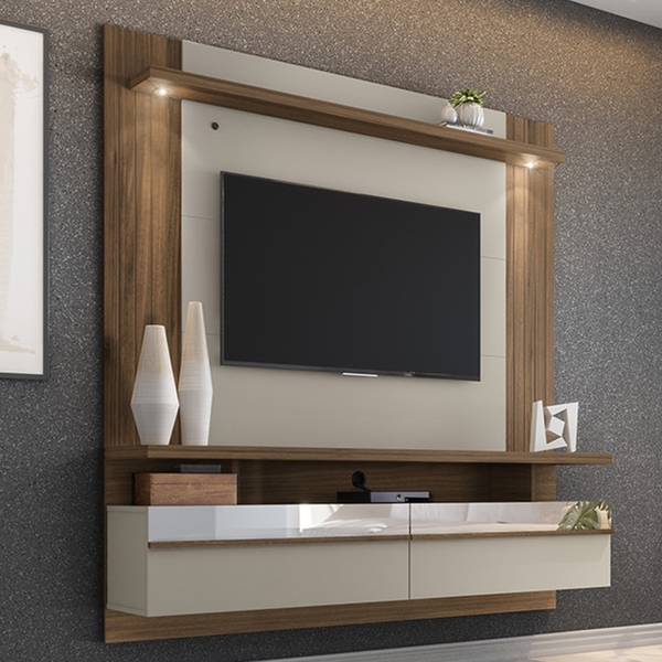 Painel Para Tv Com Led Morgana 2.2 Off White Nogueira