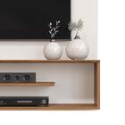 Painel Para Tv Com Led Poseidon Off White Freijó