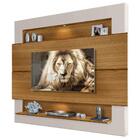 Painel Para Tv Com Led Suspenso Milão Luapa Carvalho Off White