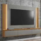 Painel Para Tv Com Led York Titanium Cinamomo