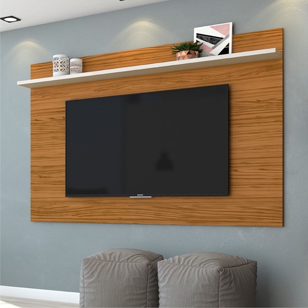 Painel Para Tv Com Nichos Until 1.8 Naturale Off White