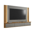 Painel Para Tv Com Portas E Led Catarina Titanium Cinamomo