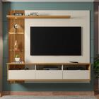 Painel Para Tv Com Portas Jasper Off White Cinamomo Efeito Ri