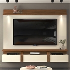 Painel Para Tv Com Prateleira E Led Creme Caiena