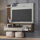 Painel Para Tv Com Prateleira Santane Off White Nogueira