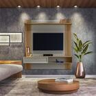 Painel Para Tv Com Prateleiras Gireffe Amêndoa Titânio