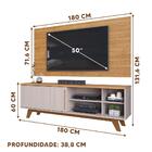 Painel Para Tv Com Rack 50 Polegadas Carvalho Nobre Griz Klim
