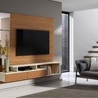 Painel Para Tv Crisp Com Espelho Nature Off White