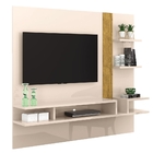 Painel Para Tv Cross Off White E Amêndoa