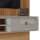 Painel Para Tv Darwin Ripado Amendoa Titanio