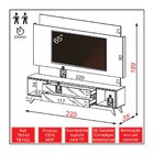 Painel para TV de 65 Polegas com Rack 2 Gavetas TB143 Dalla C
